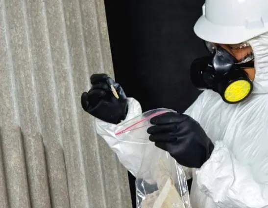 On-site sampling of suspect cement sheeting